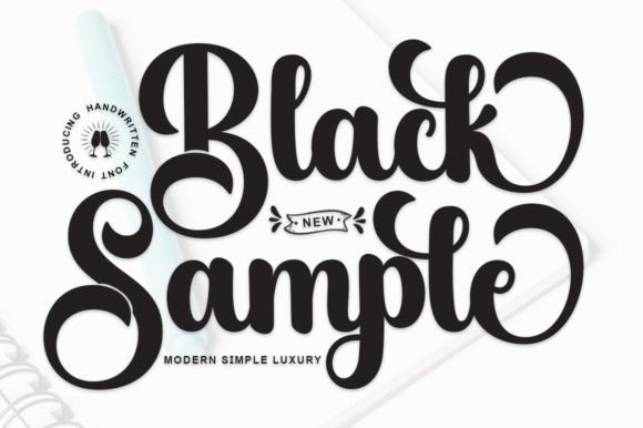 Black Sample: A Charming Script Font for Elegant Designs