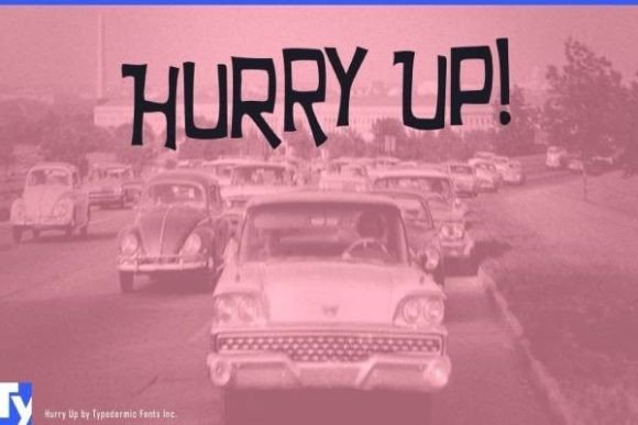 Hurry Up: A Playful 1960s Cartoon Font for Creative Projects